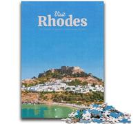 Visit Rhodes Puzzles for Adults Teens 2000pc Puzzle,Challenging Game And Family Play with Fully Interlocking Randomly Shaped Pieces (70X100cm)