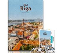 Visit Riga 1000 Piece Jigsaw Puzzles for Teenagers,Learning Educational Toy for Is Ideal As A Gift for The Whole Family 38x26cm