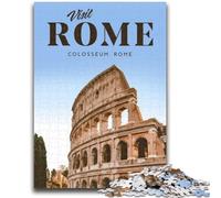 Visit Rome 1000 Piece Jigsaw Puzzles for Teenagers, Educational Games DIY Toys with Matching Poster And Trivia Sheet for Age 14+ 1000pcs (50x75cm)