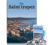 Visit Saint Tropez Jigsaws 1000 Pieces for Adults,Challenging Game And Family Play with Fully Interlocking Randomly Shaped Pieces 38x26cm