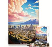 Visit Salt Lake City 1000 Piece Jigsaw Puzzles for Teenagers Jigsaw Mind Training Easy Enjoyment Laser Cut Lovely Gift (50x75cm)