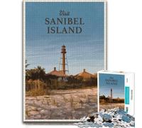 Visit Sanibel Artistic Wooden Puzzle for Adults, 300 Pieces | For gifting: Puzzle for Adults: Christmas puzzle gift for adults, indoor weekend activity.