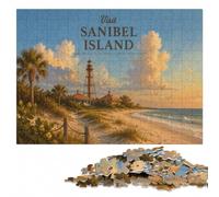 Visit Sanibel Wooden Jigsaw Puzzle, Adult Brain Game, 1000 Pieces | Puzzle for Adults: activity for family time during indoor leisure.