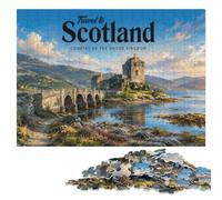 Visit Scotland Wooden Jigsaw Puzzle, Adult Hobby, 500 Pieces | Border-first building: a clear section-by-section approach during indoor leisure.