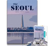 Visit Seoul Jigsaw Puzzles for Adults Teenagers Jigsaws Puzzle,Challenging Game And Family Play for Is Ideal As A Gift for The Whole Family 50x75cm