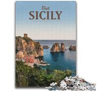 Visit Sicily 2000 Piece Jigsaw Puzzles for Adults & Teens,Help The Brain Exercise Addictive Toys to Cultivate Patience A Work of Art (70X100cm)