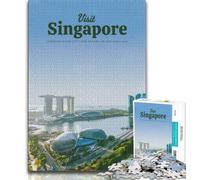 Visit Singapore Jigsaw Puzzles for Teenagers 1000 Piece Puzzle,Challenging To Complete But Fun And Humorous Birthday Present,Gifts,Wall Art 38x26cm