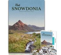 Visit Snowdonia Jigsaw Puzzles for Teenagers 1000 Jigsaws,Toys Educational Games Stress Relieving Wishlist with Santa Claus 38x26cm