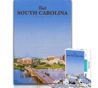 Visit South Carolina Jigsaw Puzzles for Adults 1000 Jigsaws,Challenging Game Gifts for Is Ideal As A Gift for The Whole Family 38x26cm