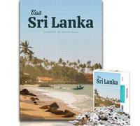 Visit Sri Lanka Jigsaw Puzzles for Adults Teenagers Jigsaws Puzzle,Challenging Game And Family Play for Is Ideal As A Gift for The Whole Family 38x26cm