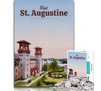 Visit St Augustine Jigsaw Puzzles for Adults Teenagers Jigsaws Puzzle,Toys Educational Games Stress Relieving Suitable for Desktop Decoration 38x26cm