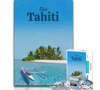 Visit Tahiti Puzzles 1000 Pieces for Teenagers,Help The Brain Exercise Addictive Toys to Cultivate Patience Unique Challenge Game 38x26cm