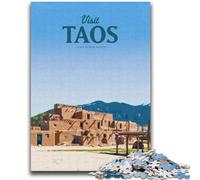 Visit Taos 1000 Piece Jigsaw Puzzles for Teenagers, Educational Games DIY Toys with Matching Poster And Trivia Sheet for Age 14+ 2000pcs (70x100cm)