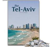 Visit Tel Aviv Jigsaw Puzzles for Teenagers 1000 Piece Puzzle,Learning Educational Toy for Is Ideal As A Gift for The Whole Family (50x75cm)
