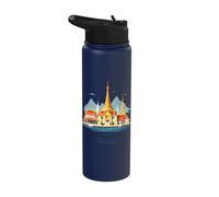Visit Thailand Iconic Temple Architecture Stainless Steel Insulated Water Bottle