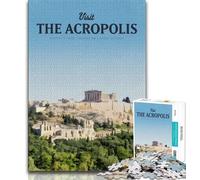 Visit The Acropolis 1000 Piece Jigsaw Puzzles for Adults,Learning Educational Toys Family Games with Matching Poster And Trivia Sheet 38x26cm