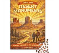 Visit The Desert Monuments Jigsaw Puzzle for Adults, 1000 Pieces, 38x26cm/1000pcs, Quiet Home Activity, Focused Puzzle Time And Quiet Weekends