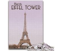 Visit The Eiffel Tower Jigsaw Puzzles for Adults 1000, Educational Games Home Decoration Suitable for Desktop Decoration 1000pcs (26x38cm)