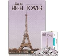 Visit The Eiffel Tower Jigsaw Puzzles for Teenagers 1000,Toys Educational Games Stress Relieving Suitable for Desktop Decoration 75x50cm
