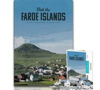 Visit The Faroe Islands 1000 Piece Jigsaw Puzzles for Teenagers Gifts,Decompressing Intellectual Educational Toy Great Gifts And Toys 38x26cm