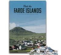 Visit The Faroe Islands Puzzles for Teenagers 1000 Pieces, Learning Educational Toys Family Games Suitable for Desktop Decoration 1000pcs (50x75cm)