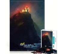 Visit The Fog Lighthouse 1000 Piece Jigsaws for Adults Brain Recall Game Tight Interlock No Gaps Calming Mental Break Activity (38x26cm)