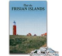 Visit The Frisian Islands Puzzles 1000 Pieces for Teenagers,Help The Brain Exercise Addictive Toys to Cultivate Patience Great Gift (50x75cm)