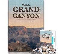 Visit The Grand Canyon 1000 Piece Jigsaw Puzzles,Challenging To Complete But Fun And Humorous with Matching Poster And Trivia Sheet 38x26cm