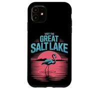 Visit The Great Salt Lake Flamingo Pink Utah Sunset Tourist Case for iPhone 11
