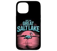 Visit The Great Salt Lake Flamingo Pink Utah Sunset Tourist Case for iPhone 15