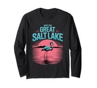 Visit The Great Salt Lake Flamingo Pink Utah Sunset Tourist Long Sleeve T-Shirt