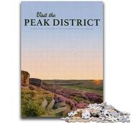 Visit The Peak District 1000 Piece Jigsaw Puzzles for Teenagers, Educational Games DIY Toys with Matching Poster And Trivia Sheet for Age 14+ 1000pcs (50x75cm)
