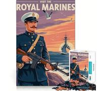 Visit The Royal Marines Poster 1000 Piece Puzzle For Adults Mind Skill Play Laser Cut for Flawless Fit Rewarding Activity for Rainy Days (50x75cm)