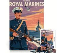 Visit The Royal Marines Poster Adults 1000 Pieces Puzzle Reasoning Practice Easy Enjoyment Premium Edges Lovely Gift (38x52cm)