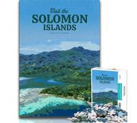 Visit The Solomon Islands Jigsaw Puzzles for Teenagers 1000 Piece,Educational Games Wall Decoration Unique Birthday And Xmas Gifts 38x26cm