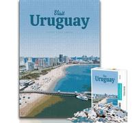 Visit Uruguay Adult Jigsaw Puzzles 1000 Pieces,Stress Reliever Difficult Challenge Deal As Gifts for The Whole Family 38x26cm