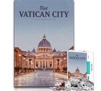 Visit Vatican City Jigsaw Puzzles for Teenagers 1000 Piece,Challenging Game And Family Play with Fully Interlocking Randomly Shaped Pieces 38x26cm