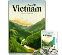 Visit Vietnam Jigsaw Puzzles for Adults Teenagers Jigsaws Puzzle,Toys Educational Games Stress Relieving Suitable for Desktop Decoration 38x26cm