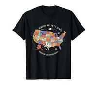Visited All Fifty States USA all 50 states map T-Shirt