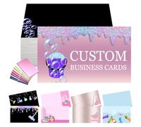 Visitenkarten Personalisiert Doppelseitiges Design Personalised Business Cards/Dankeskarten wasserfest für Kleine Unternehmen mit Logo-Text QR-Code