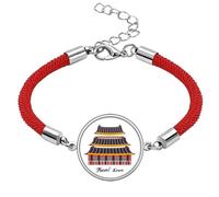Visiting Temples in South Korea Lucky Red String Bracelet Rope Bracelet Handmade