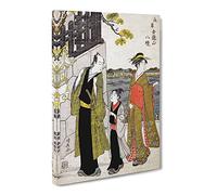 Visiting The Kinryusan Temple By Torii Kiyonaga Canvas Print | Gallery Wrapped 30mm Frame Wall Art | 20x14 inches | Ready to Hang | Asian Cityscape Picture | Living Room Bedroom Lounge Office