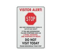 Visitor Alert Stop Do Not Visit Today Sign Safe Sign, Signs Outdoor, 12 X 8 In, Sign For Home, Business, Driveway Alert