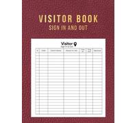 Visitor Book Sign In and Out: Visitor Register Log Book for Recording Guest Sign In and Sign Out Hardback, Visitor's activity Recorder for Offices and Businesses, Track over 3000 Entries | Red Cover