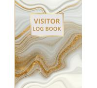 Visitor Log Book: Guest Sign In And Sign Out Register For Offices, Organisations And Businesses: Beautiful Marble Gold Cover, Record Over 3500 Entries