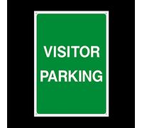 Visitor Parking Only Plastic Sign with 4 Pre-Drilled Holes - Private Property, Parking, Clamping, Disabled, Driveway, Do not block (P13)