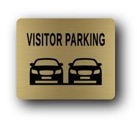 Visitor parking Sign - 11.5x9.5cm Brushed Aluminium