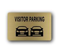 Visitor parking Sign - 14.0x9.0cm Brushed Aluminium