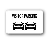 Visitor parking Sign - 14.0x9.0cm Brushed Aluminium