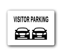 Visitor parking Sign - 19.4x14.3cm Brushed Aluminium